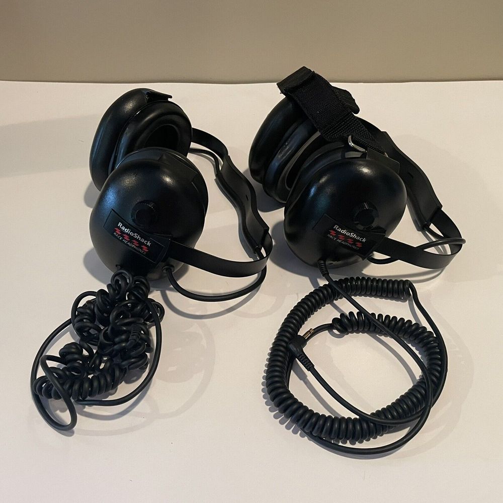 Set of 2 Radio Shack Race Headphones Working‎ For Parts Or Repair READ DESSCRIP